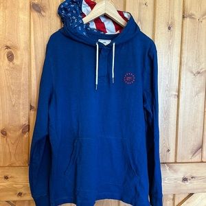 Southern Tide Blue Hoodie with Red and White Details